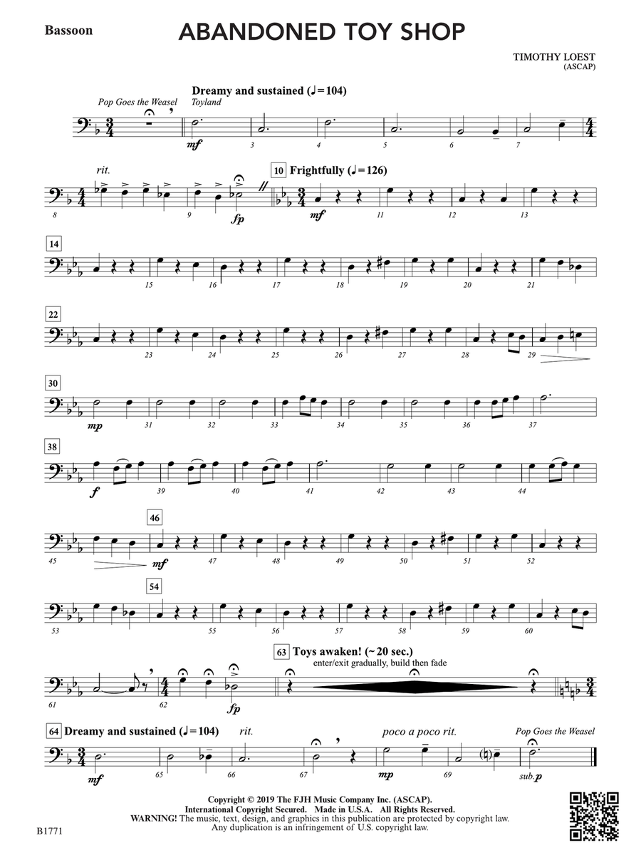 Abandoned Toy Shop: Bassoon Bassoon scores gallery preview page 1