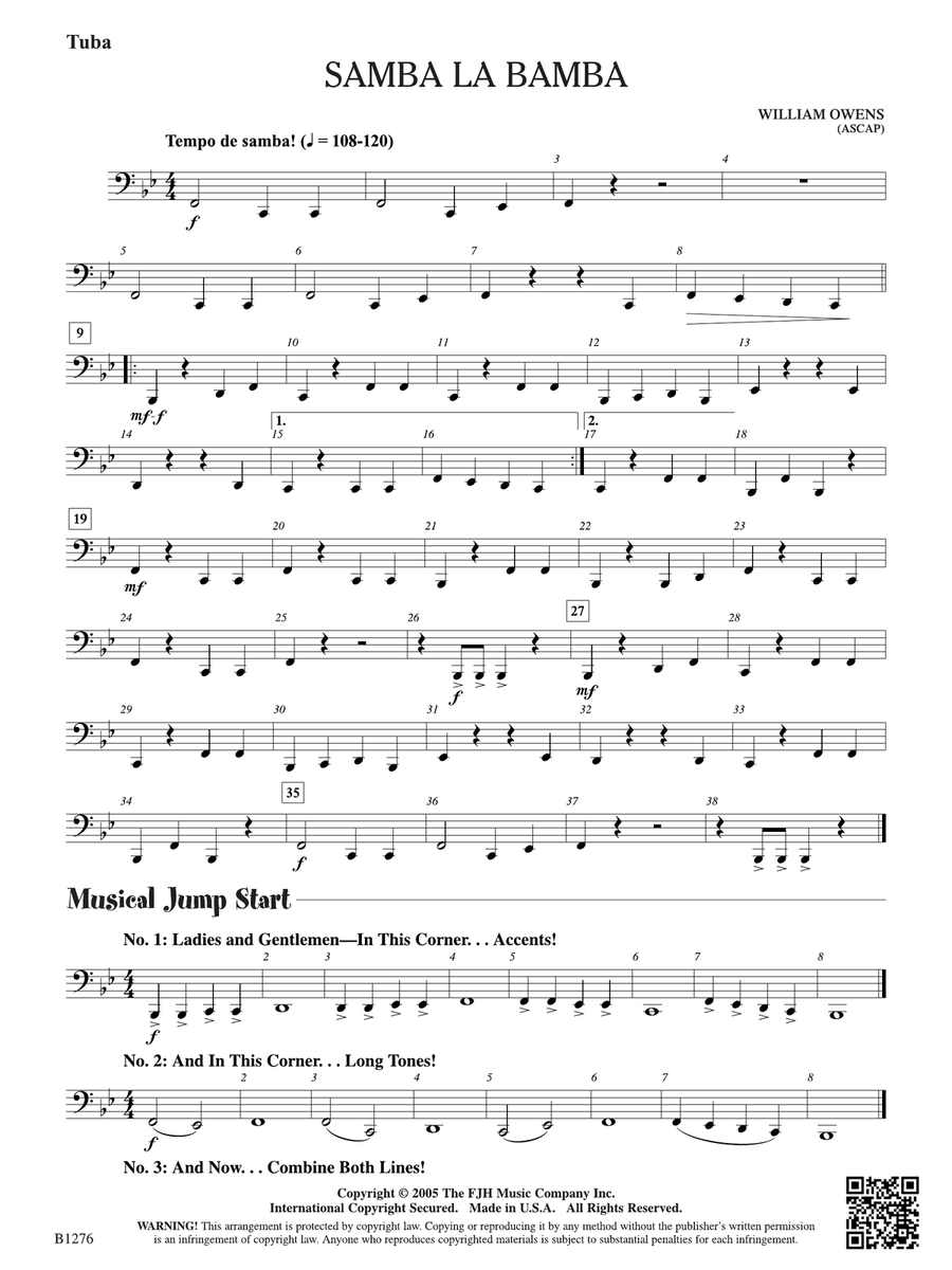Samba La Bamba: Tuba Samba La Bamba: Tuba Tuba scores gallery preview page 1