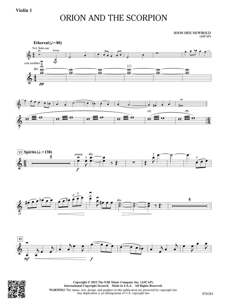 Orion and the Scorpion: Violin 1 Violin scores gallery preview page 1