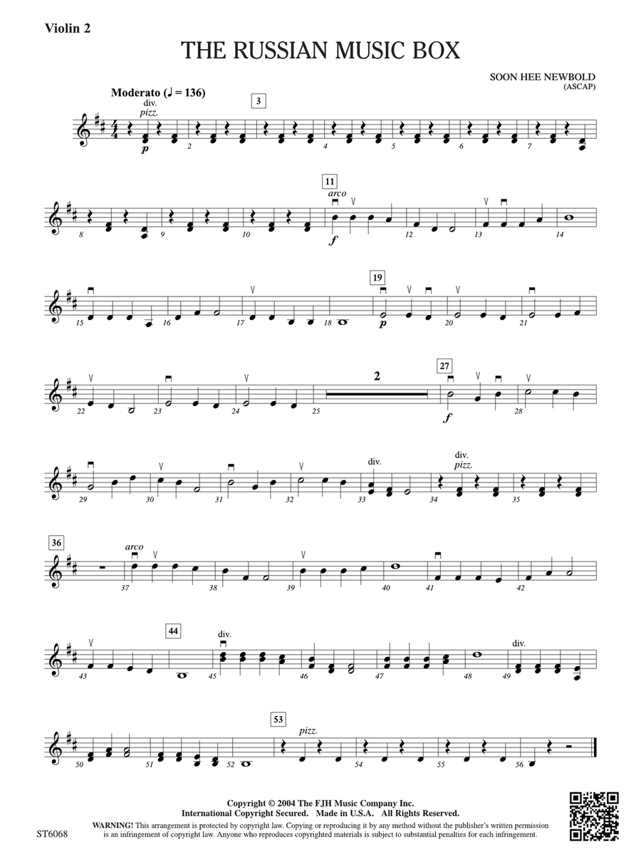 The Russian Music Box: Violin 2 (Opt. Viola) Viola scores gallery preview page 1