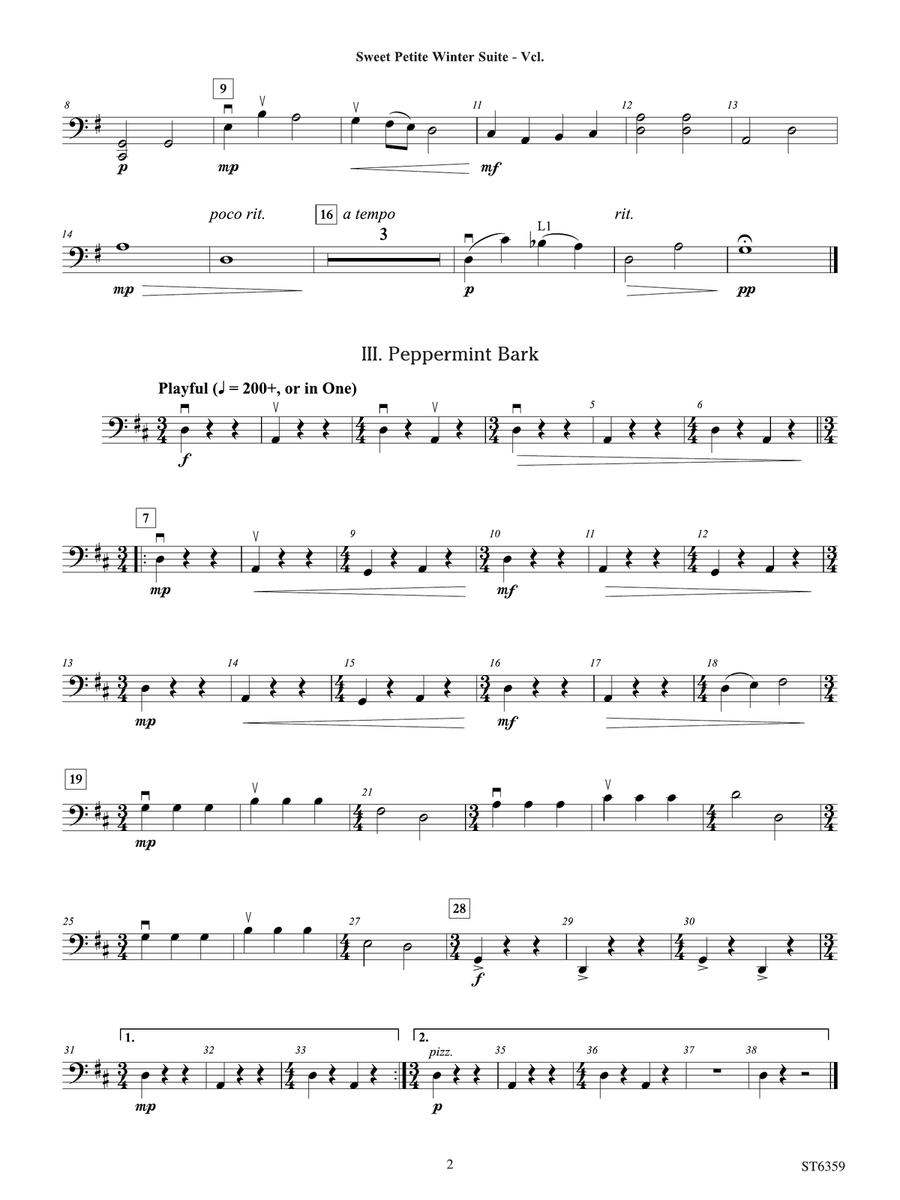 Sweet Petite Winter Suite: Violoncello Part scores gallery preview page 2