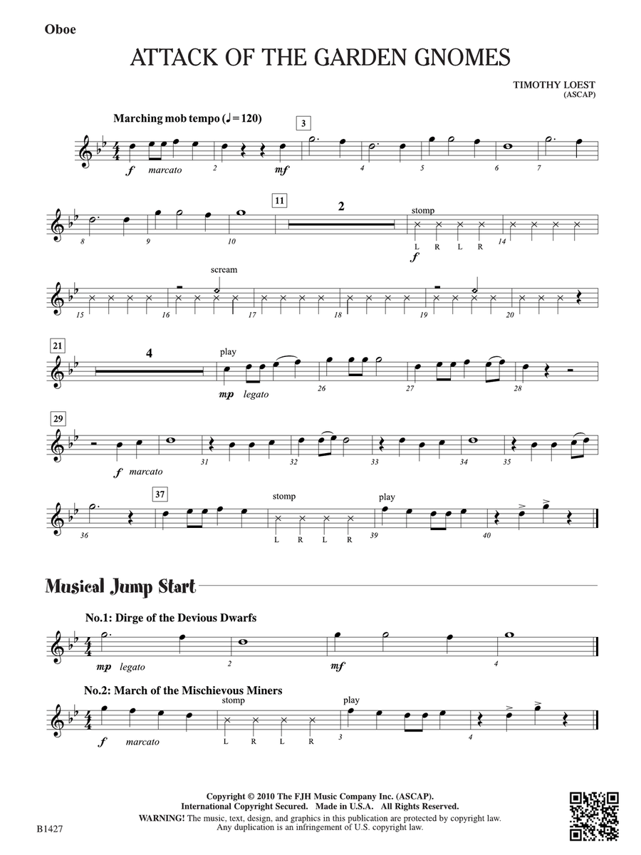 Attack of the Garden Gnomes: Oboe Oboe scores gallery preview page 1