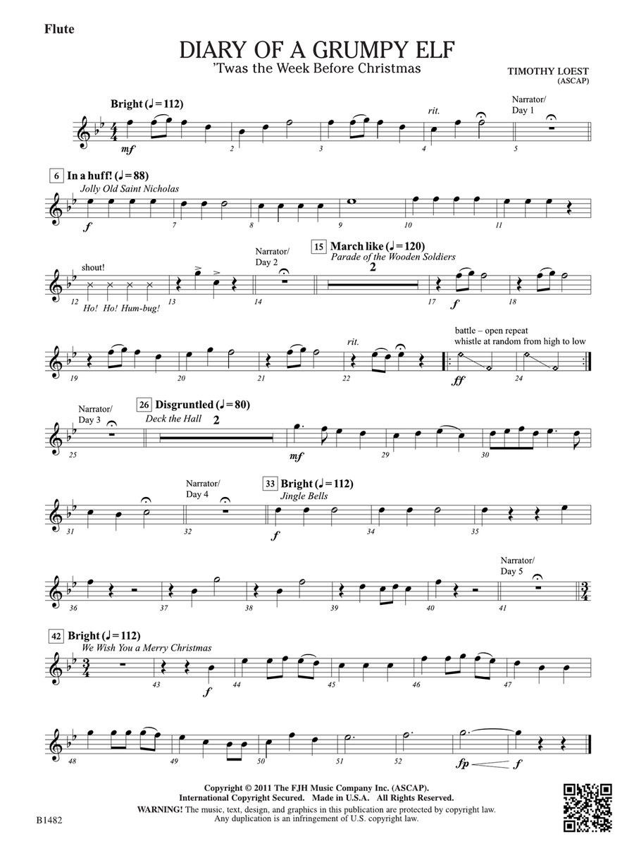 Diary of a Grumpy Elf: Flute Flute scores gallery preview page 1