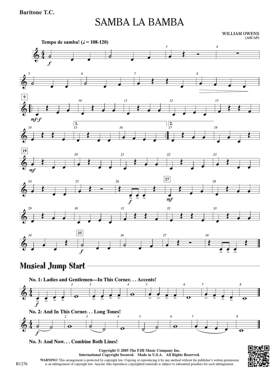 Samba La Bamba: Baritone T.C. Baritone Horn TC scores gallery preview page 1