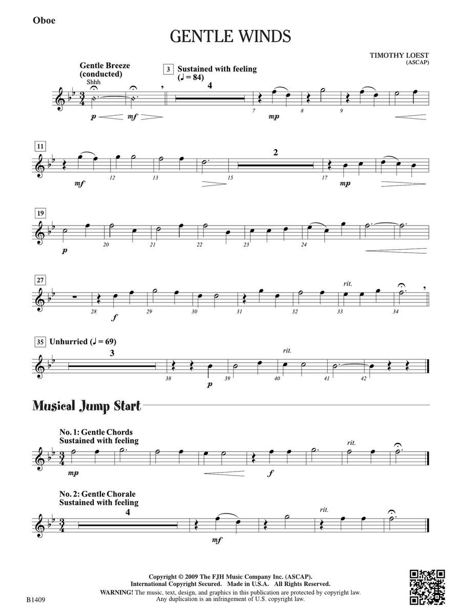 Gentle Winds: Oboe Gentle Winds: Oboe Oboe scores gallery preview page 1