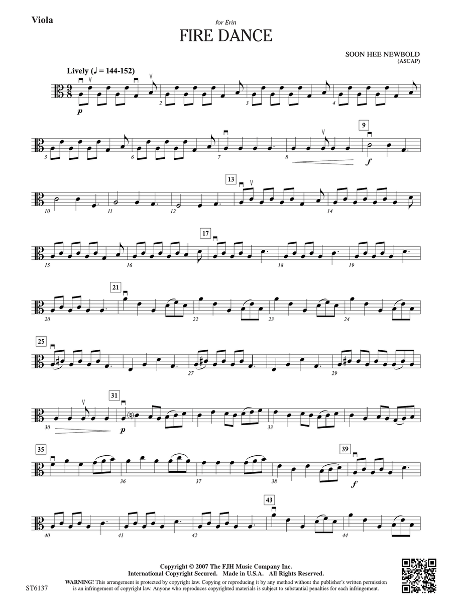 Fire Dance: Viola Fire Dance: Viola Viola scores gallery preview page 1