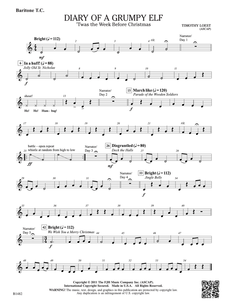 Diary of a Grumpy Elf: Baritone T.C. Baritone Horn TC scores gallery preview page 1