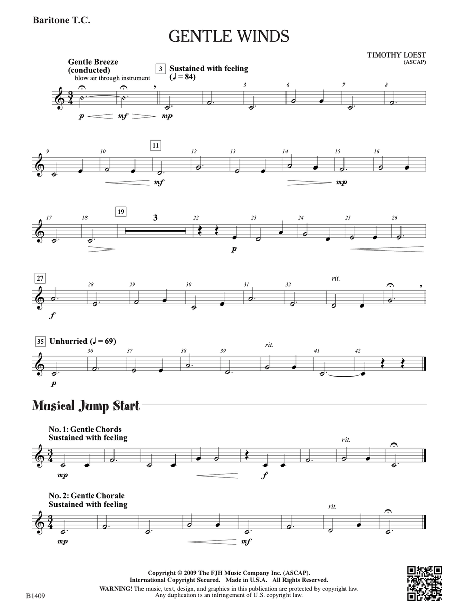 Gentle Winds: Baritone T.C. Baritone Horn TC scores gallery preview page 1