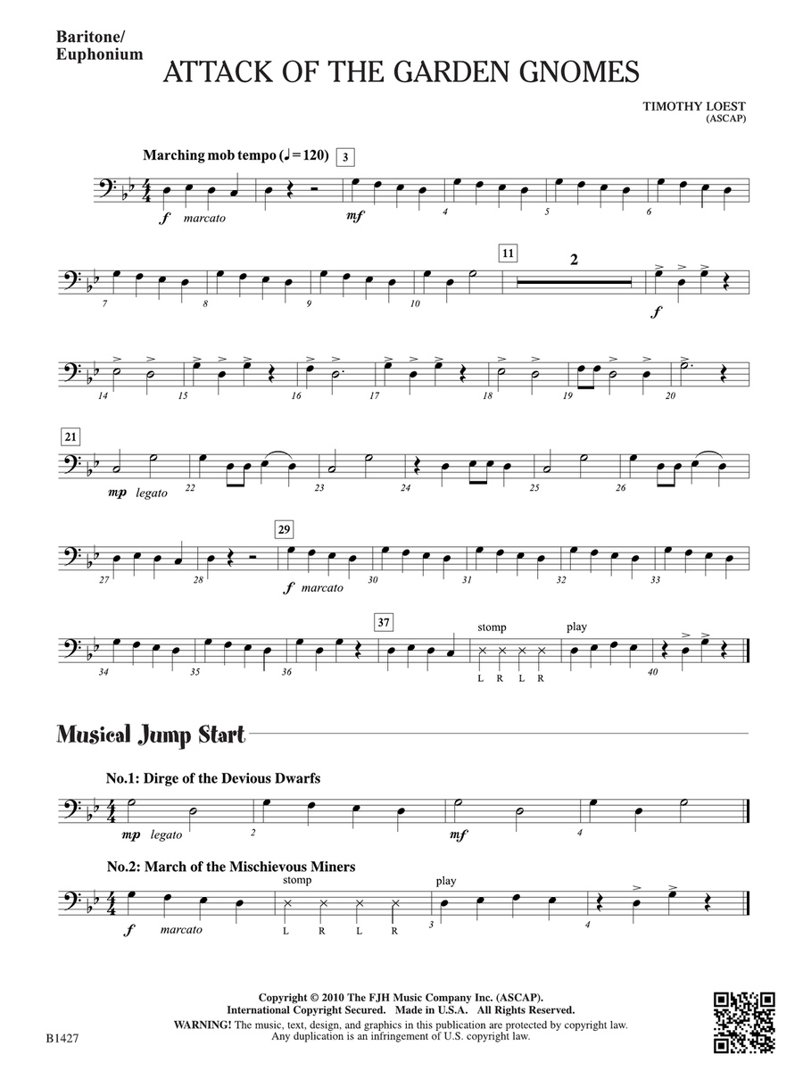 Attack of the Garden Gnomes: Baritone/Euphonium Baritone Horn scores gallery preview page 1