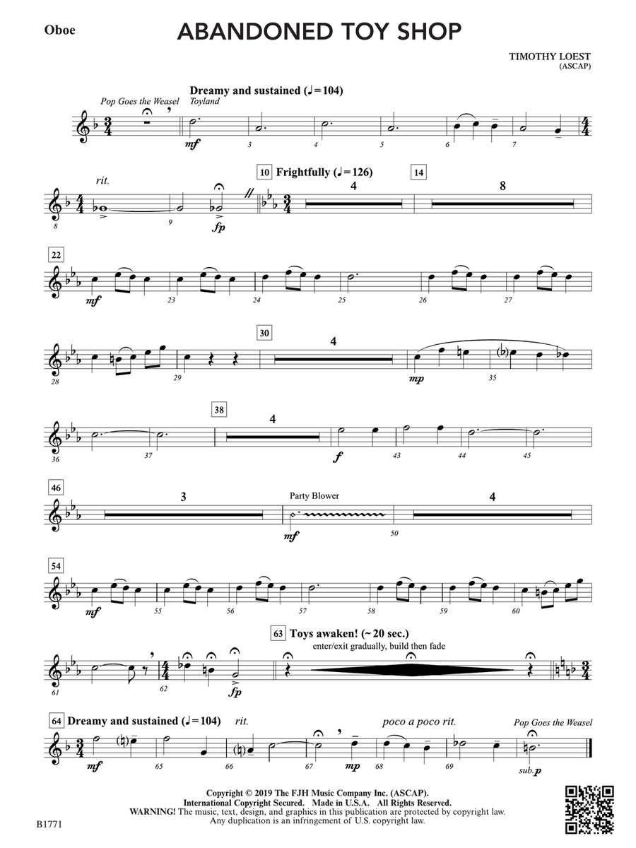 Abandoned Toy Shop: Oboe Abandoned Toy Shop: Oboe Oboe scores gallery preview page 1
