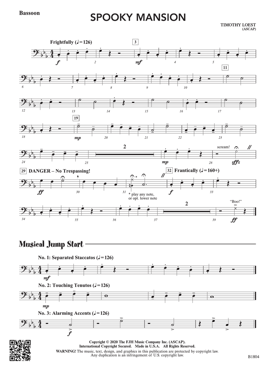 Spooky Mansion: Bassoon Spooky Mansion: Bassoon Bassoon scores gallery preview page 1