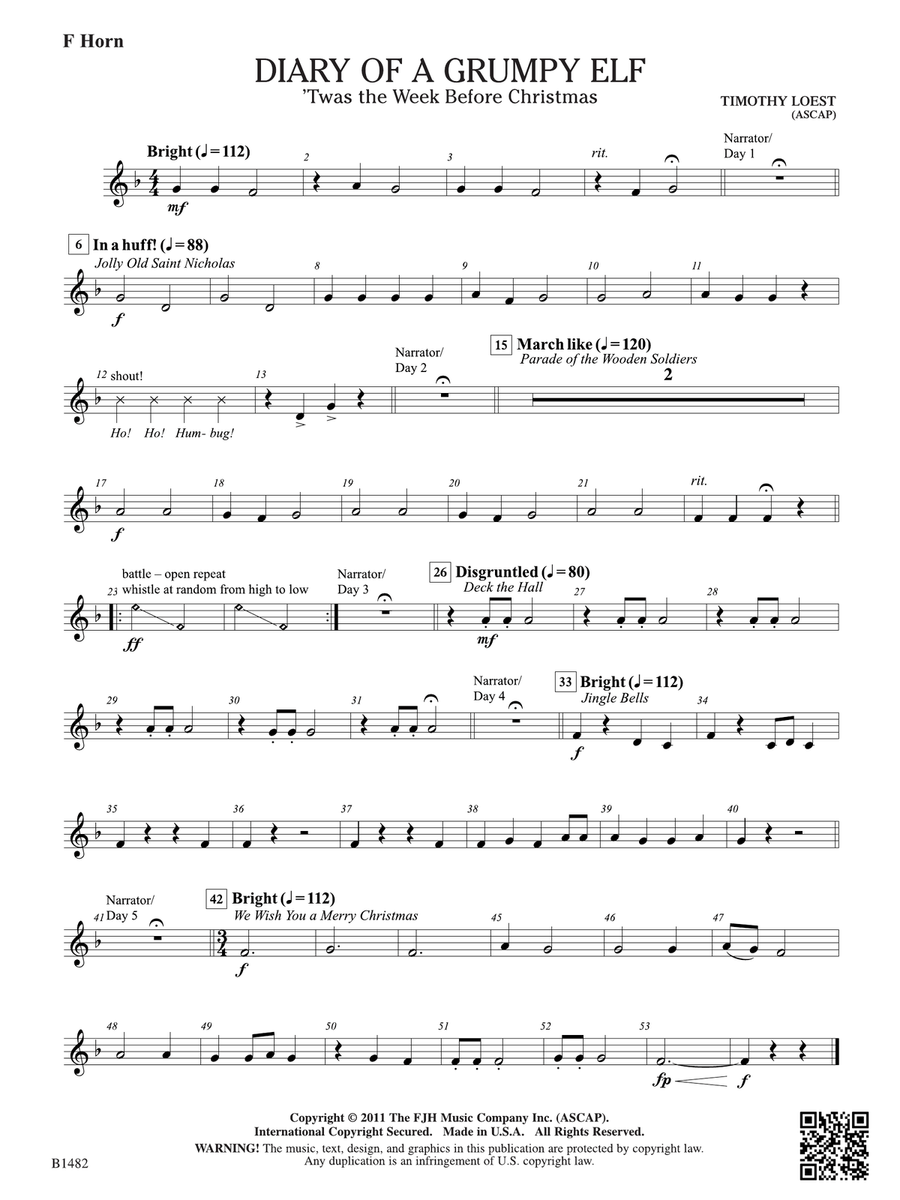 Diary of a Grumpy Elf: F Horn Horn scores gallery preview page 1