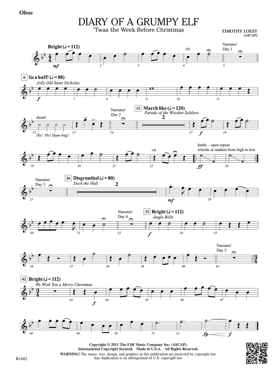 Diary of a Grumpy Elf: Oboe Oboe scores gallery preview page 1