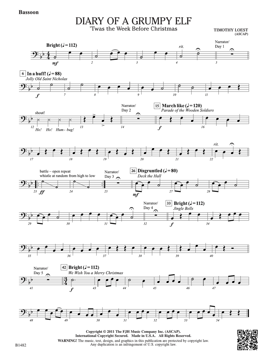 Diary of a Grumpy Elf: Bassoon Bassoon scores gallery preview page 1