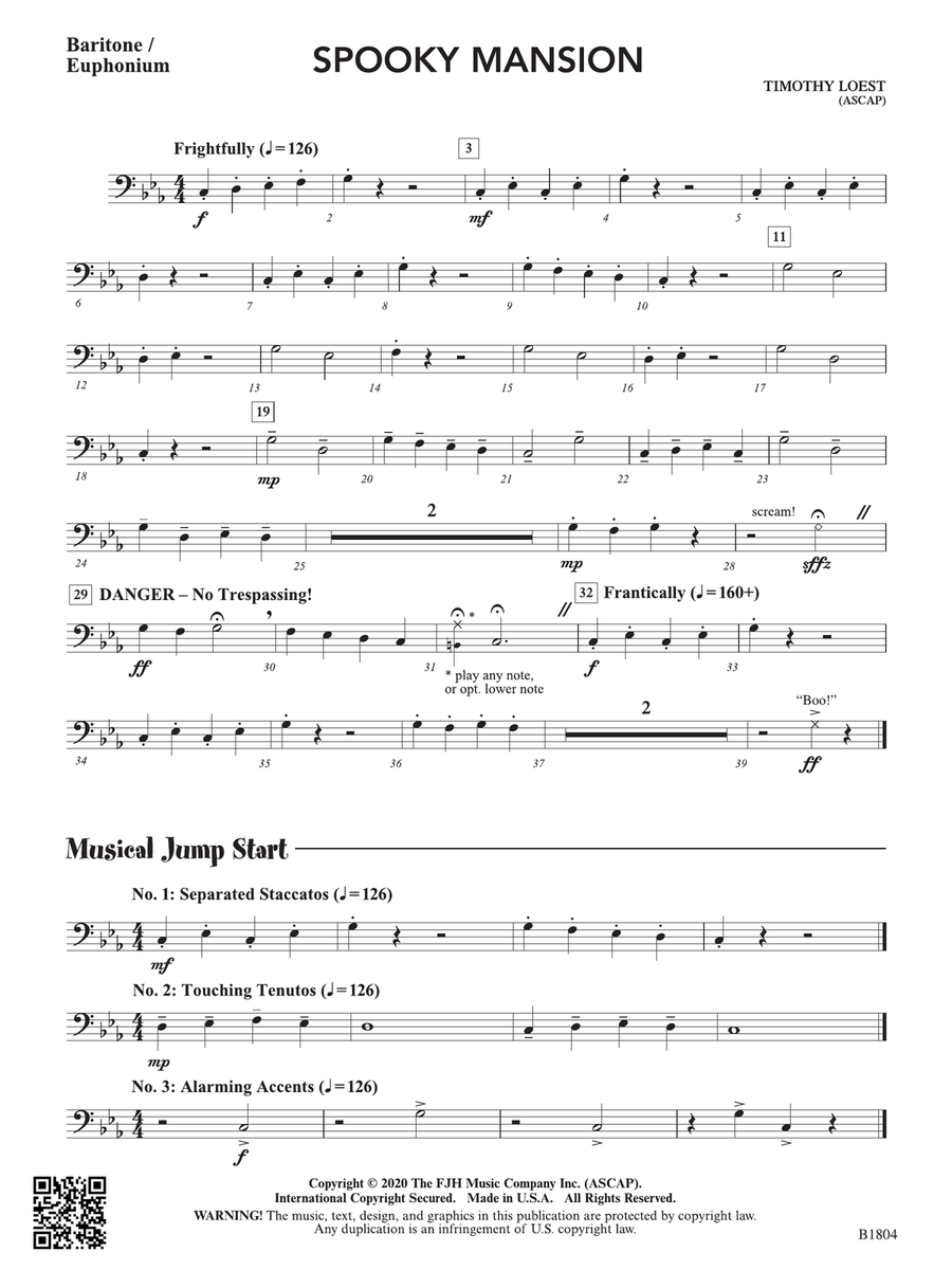 Spooky Mansion: Baritone / Euphonium Baritone Horn scores gallery preview page 1