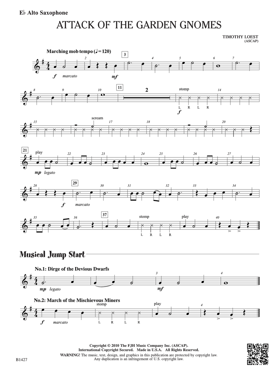 Attack of the Garden Gnomes: E-flat Alto Saxophone Alto Saxophone scores gallery preview page 1
