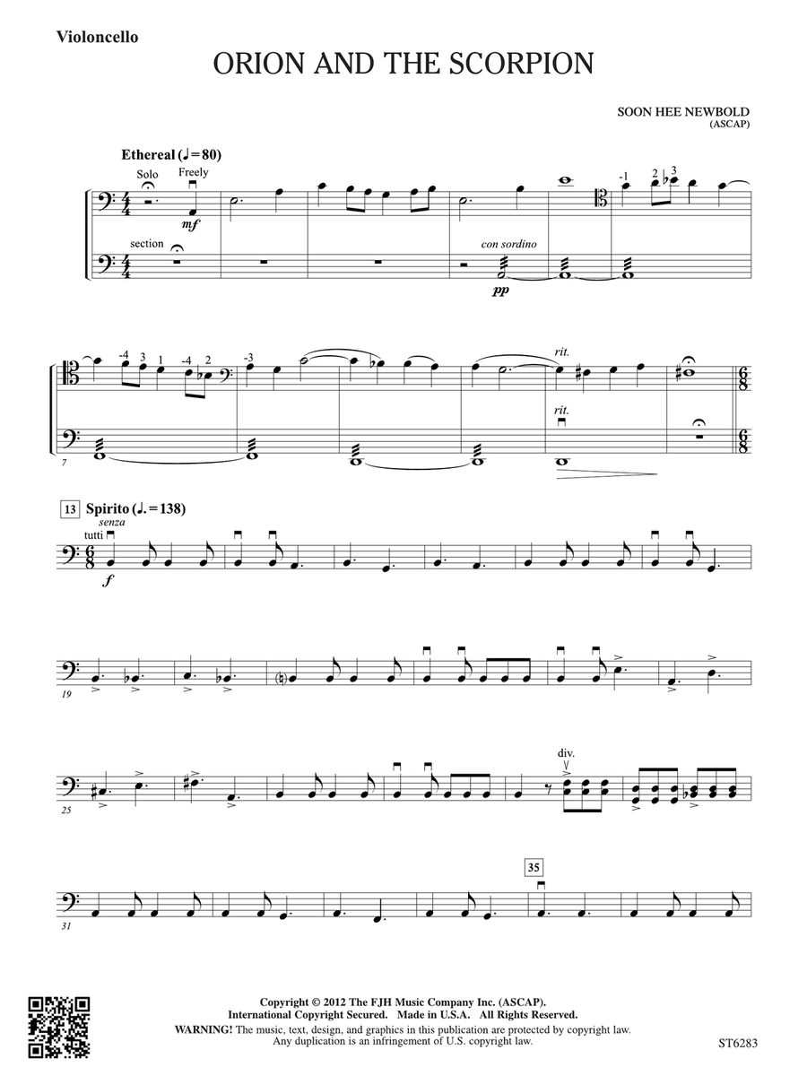 Orion and the Scorpion: Violoncello Part scores gallery preview page 1