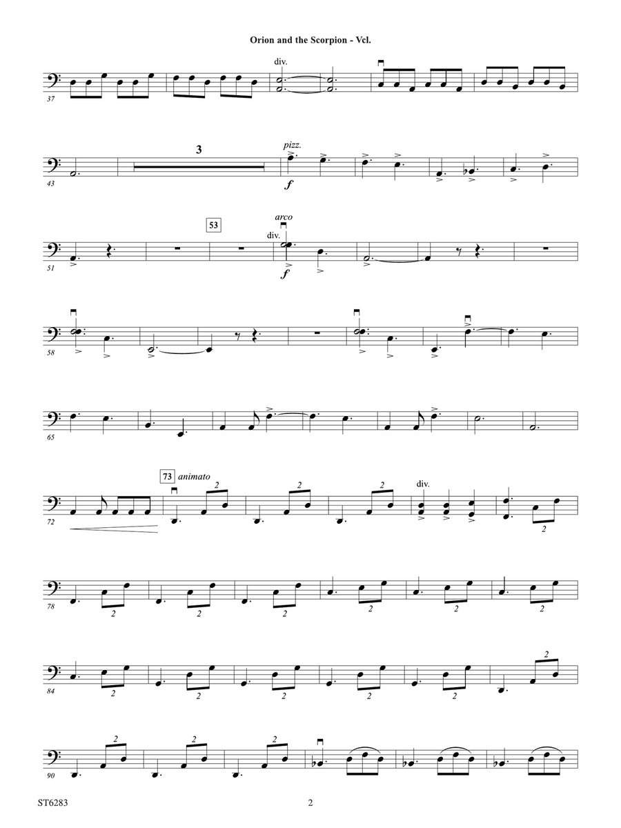 Orion and the Scorpion: Violoncello Part scores gallery preview page 2