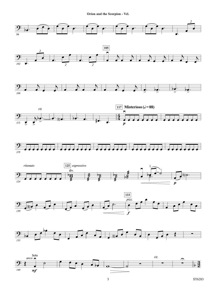 Orion and the Scorpion: Violoncello Part scores gallery preview page 3