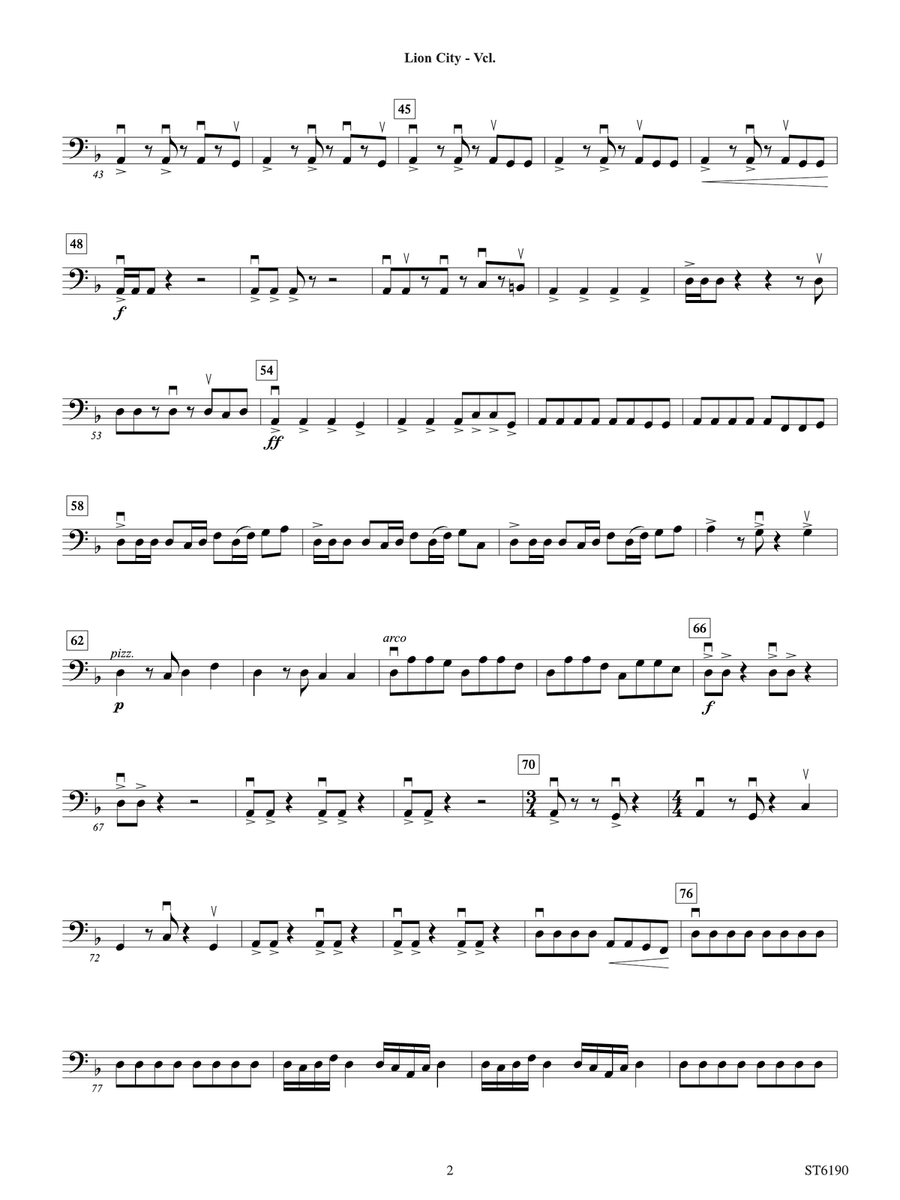 Lion City: Violoncello Lion City: Violoncello Part scores gallery preview page 2