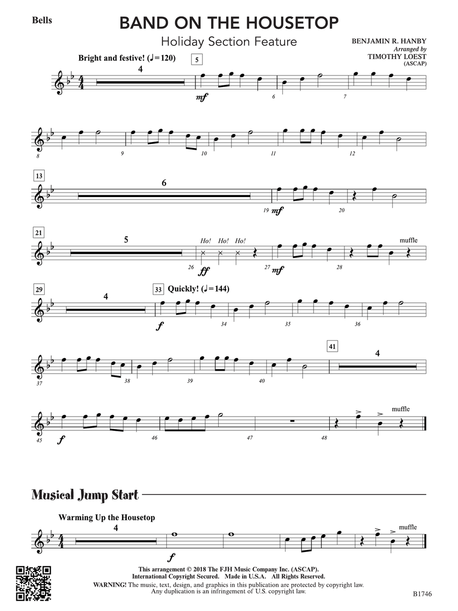 Band on the Housetop: Bells Part scores gallery preview page 1