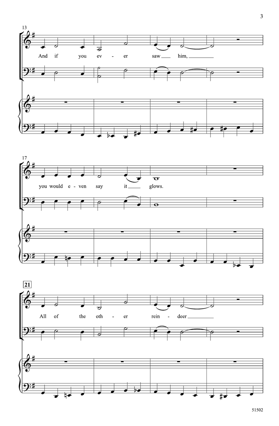 Rudolph, the Red-Nosed Reindeer Choir scores gallery preview page 2