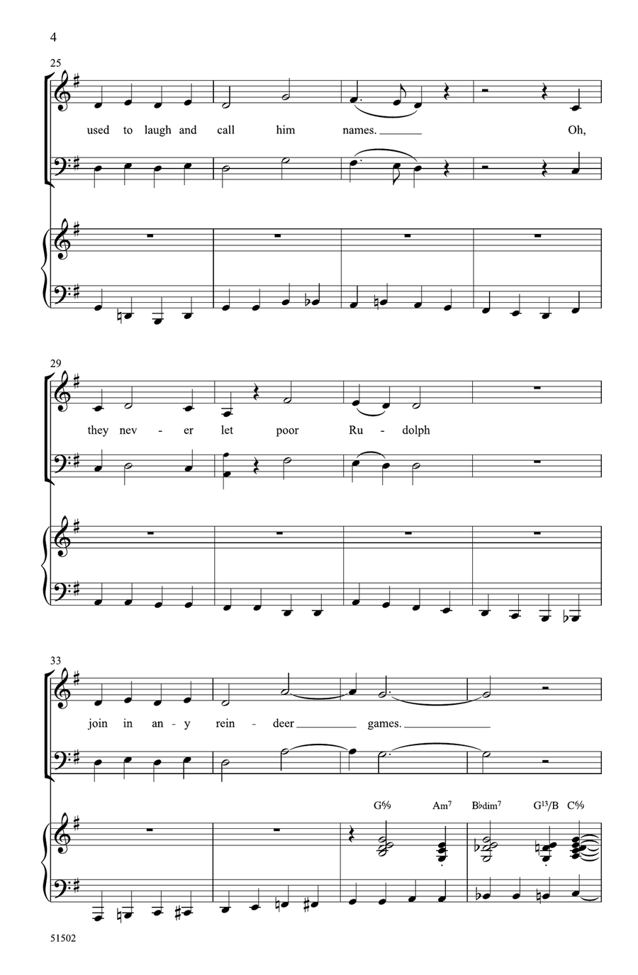 Rudolph, the Red-Nosed Reindeer Choir scores gallery preview page 3