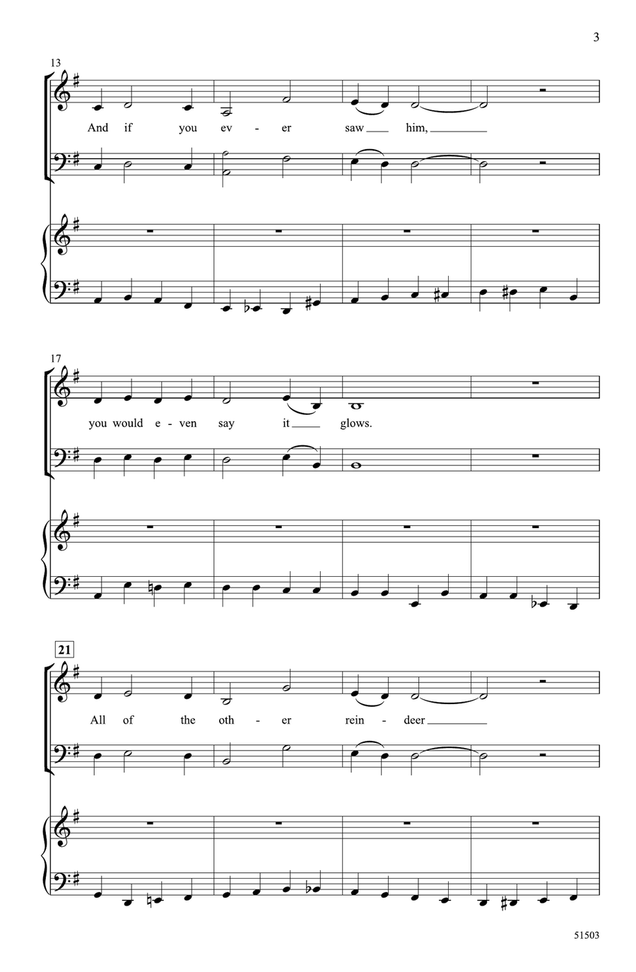 Rudolph, the Red-Nosed Reindeer Choir scores gallery preview page 2