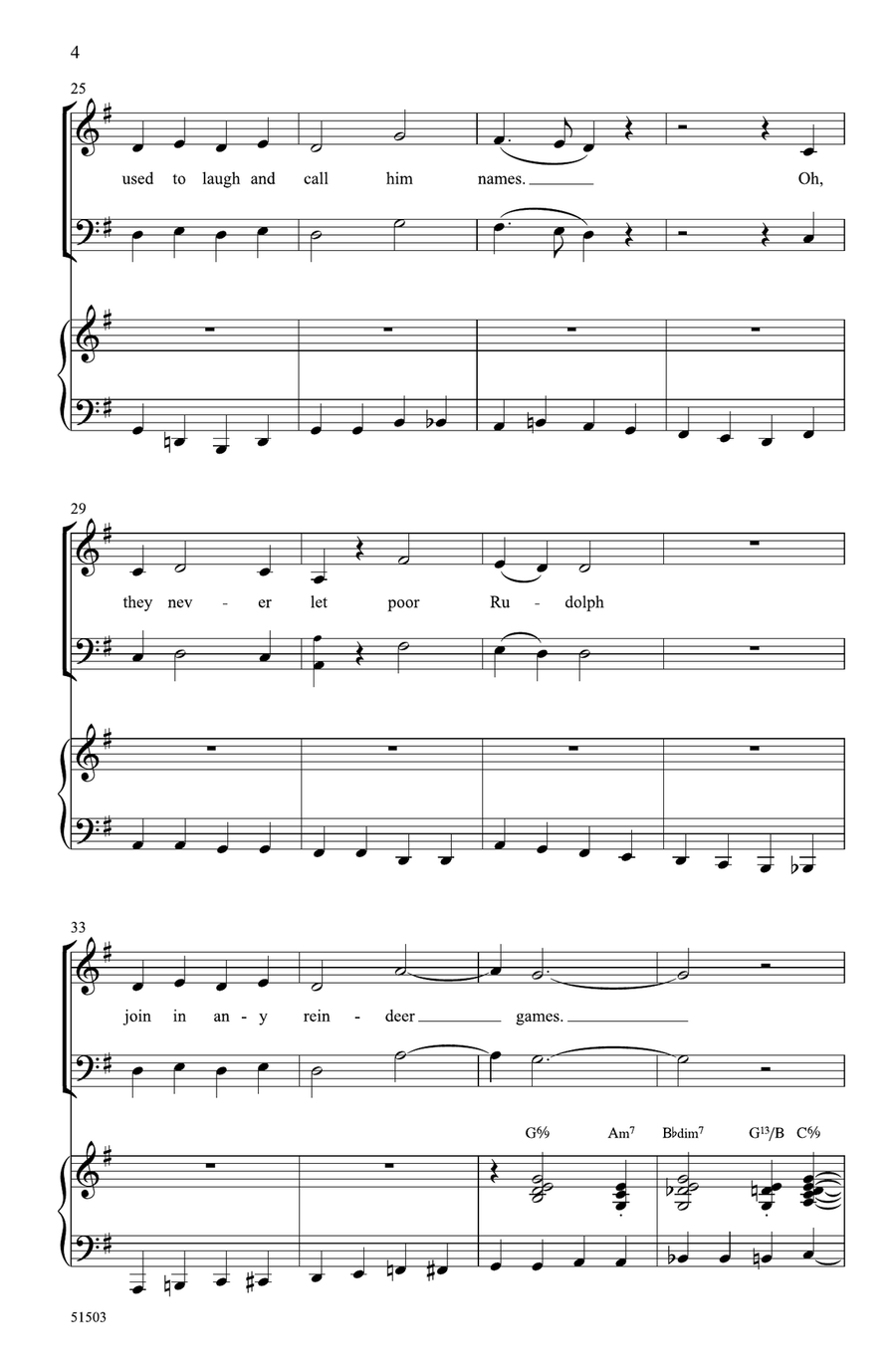 Rudolph, the Red-Nosed Reindeer Choir scores gallery preview page 3