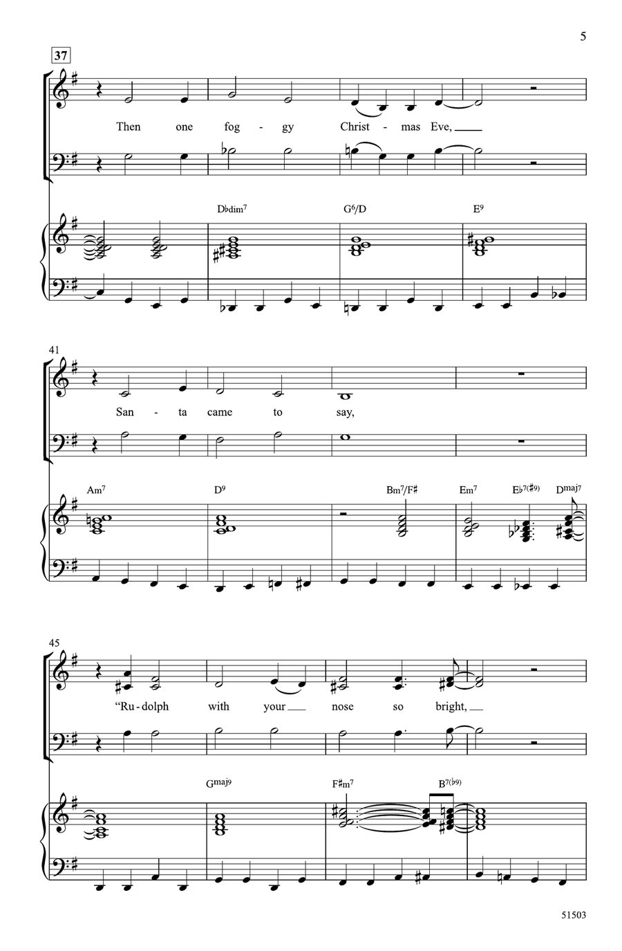 Rudolph, the Red-Nosed Reindeer Choir scores gallery preview page 4