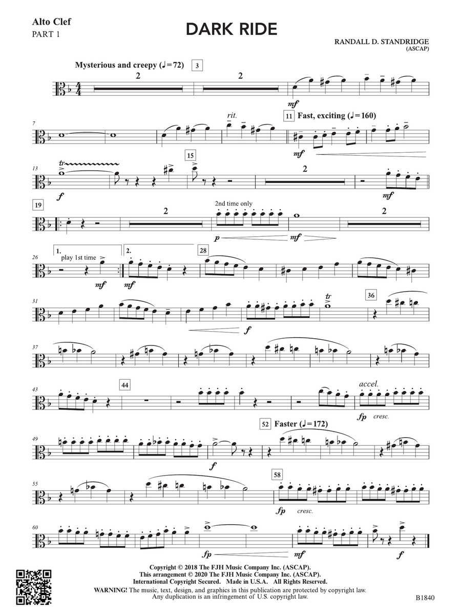 Dark Ride: Part 1 - Alto Clef String Orchestra scores gallery preview page 1