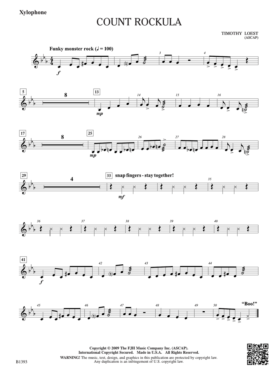 Count Rockula: Xylophone Count Rockula: Xylophone Percussion scores gallery preview page 1