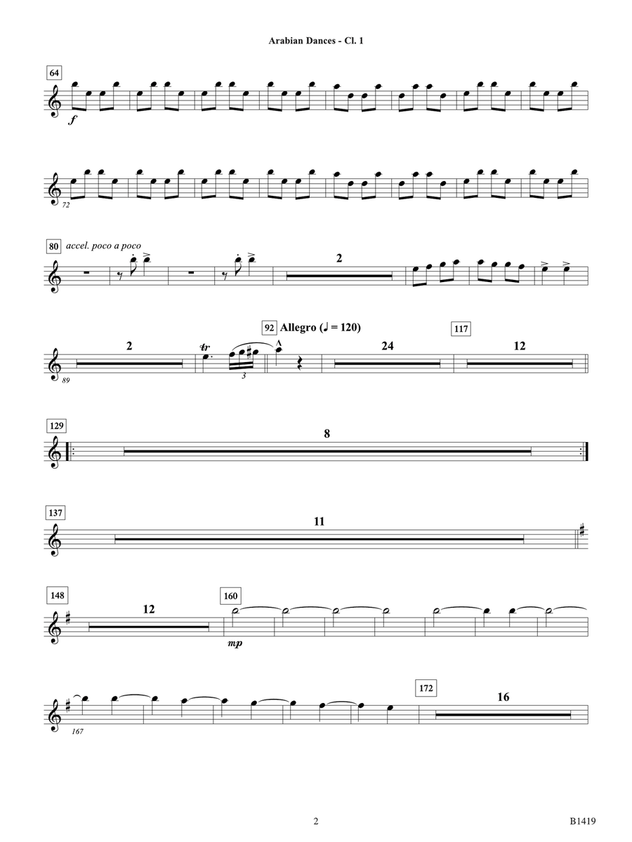 Arabian Dances: B-flat Clarinet 1 B-Flat Clarinet scores gallery preview page 2