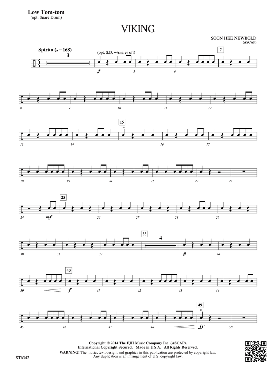Viking: Low Tom-tom (opt. Snare Drum) Snare Drum scores gallery preview page 1