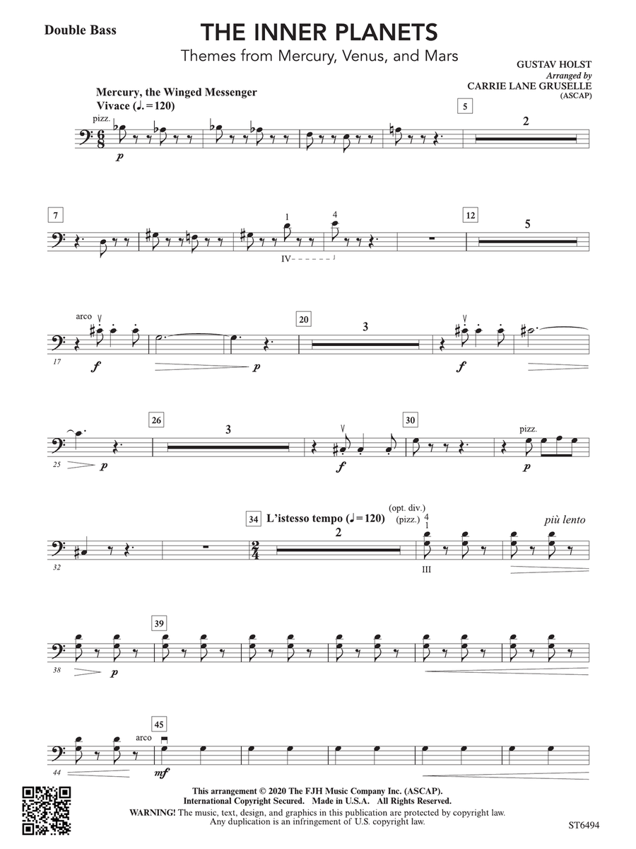 The Inner Planets (Themes from Mercury, Venus and Mars): Double Bass Double Bass scores gallery preview page 1