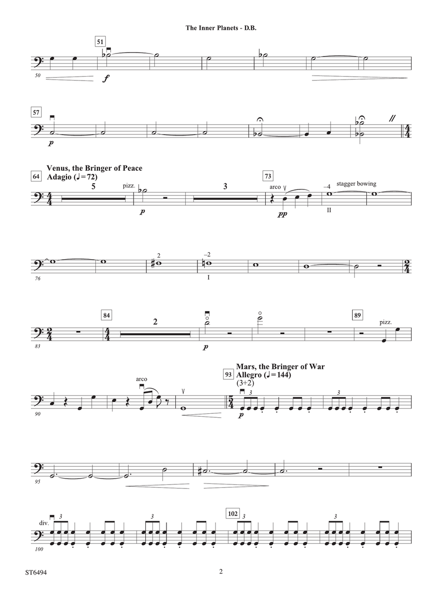 The Inner Planets (Themes from Mercury, Venus and Mars): Double Bass Double Bass scores gallery preview page 2