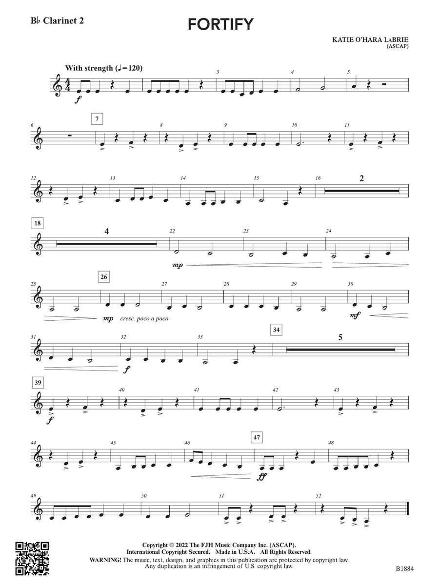 Fortify: B-flat Clarinet 2 B-Flat Clarinet scores gallery preview page 1