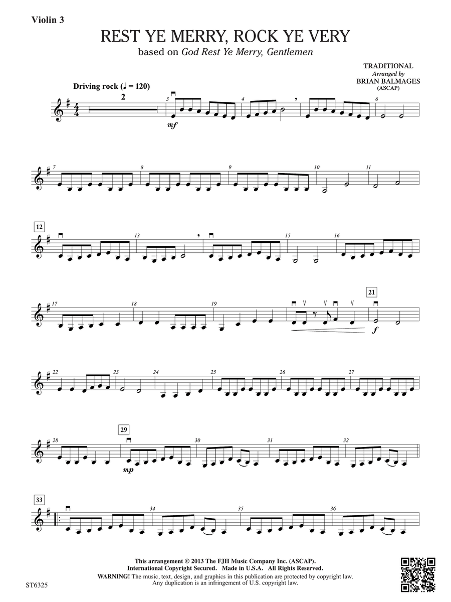 Rest Ye Merry, Rock Ye Very: Violin 3 (Viola T.C.) Viola scores gallery preview page 1