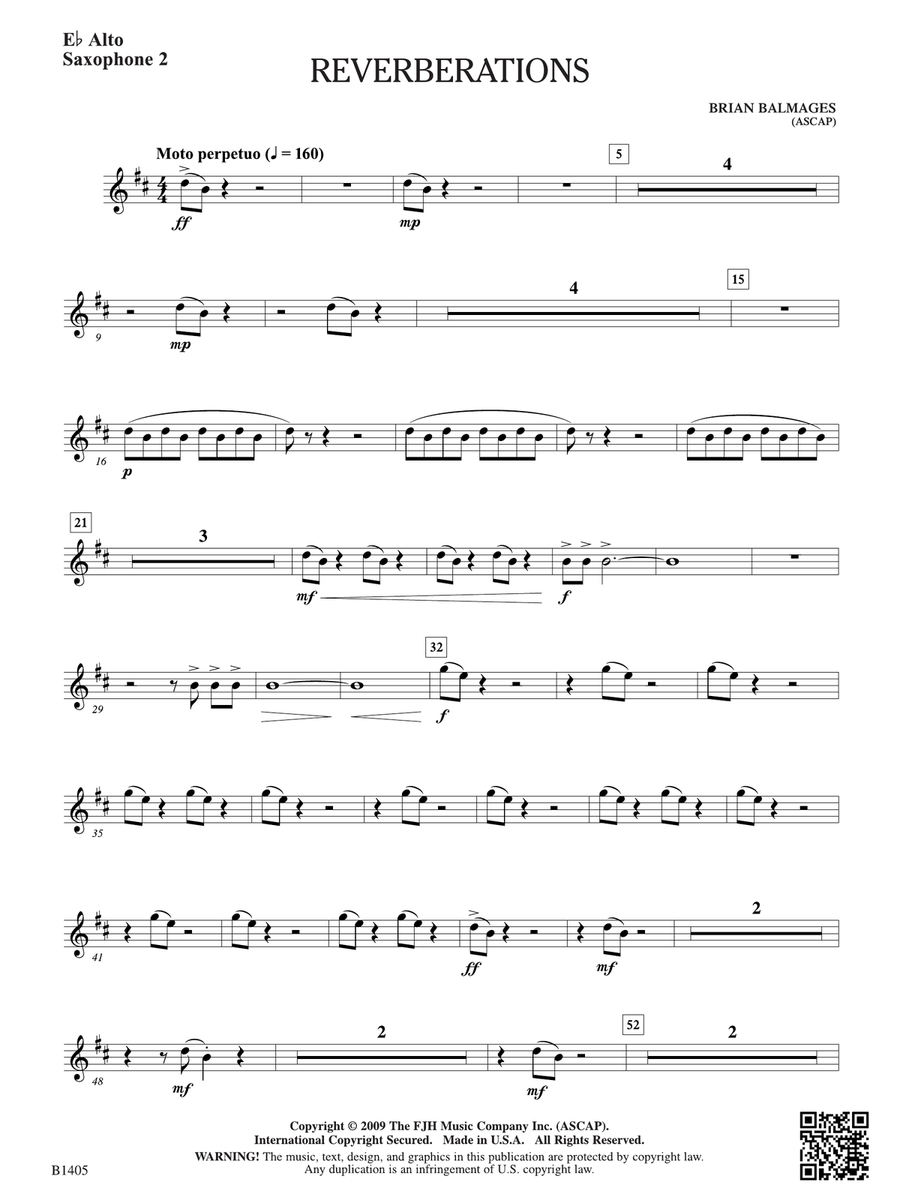 Reverberations: E-flat Alto Saxophone 2 Alto Saxophone scores gallery preview page 1