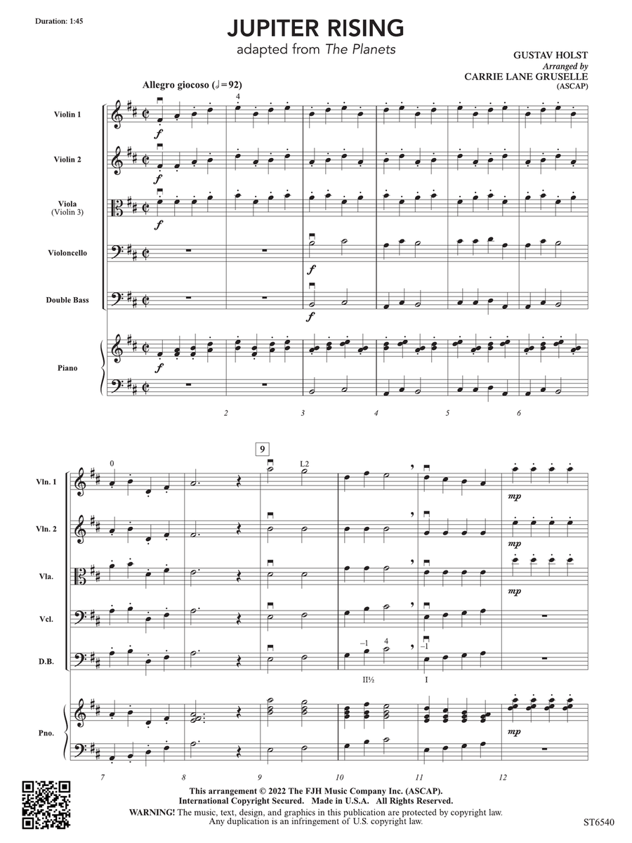 Jupiter Rising (Adapted from The Planets): Score String Orchestra scores gallery preview page 3