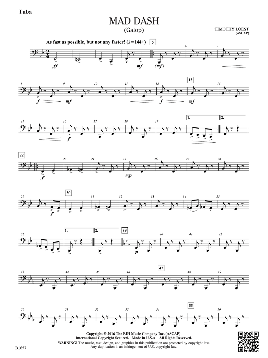 Mad Dash: Tuba Mad Dash: Tuba Tuba scores gallery preview page 1