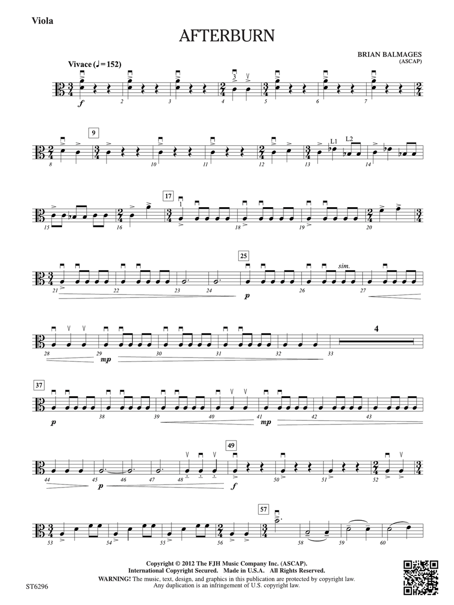 Afterburn: Viola Afterburn: Viola Viola scores gallery preview page 1