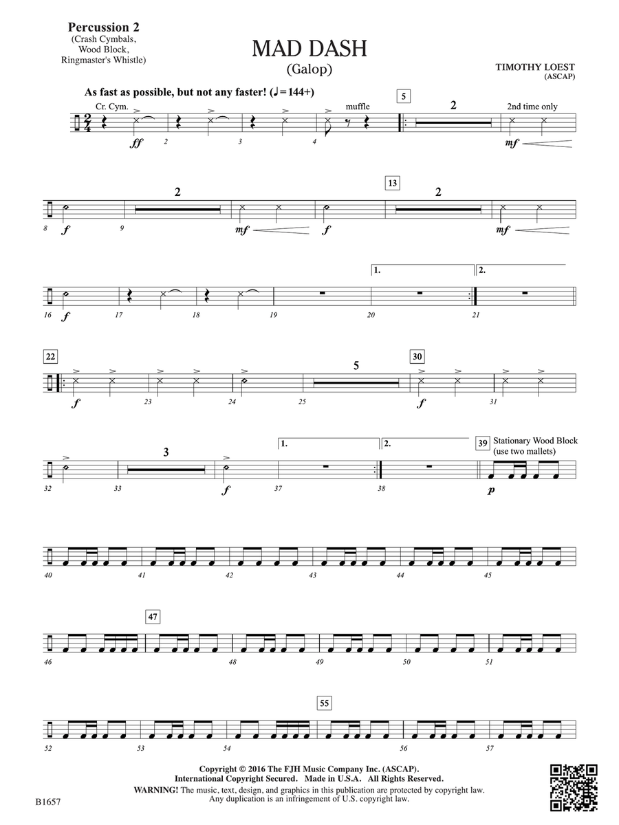 Mad Dash: Percussion 2 Mad Dash: Percussion 2 Percussion scores gallery preview page 1