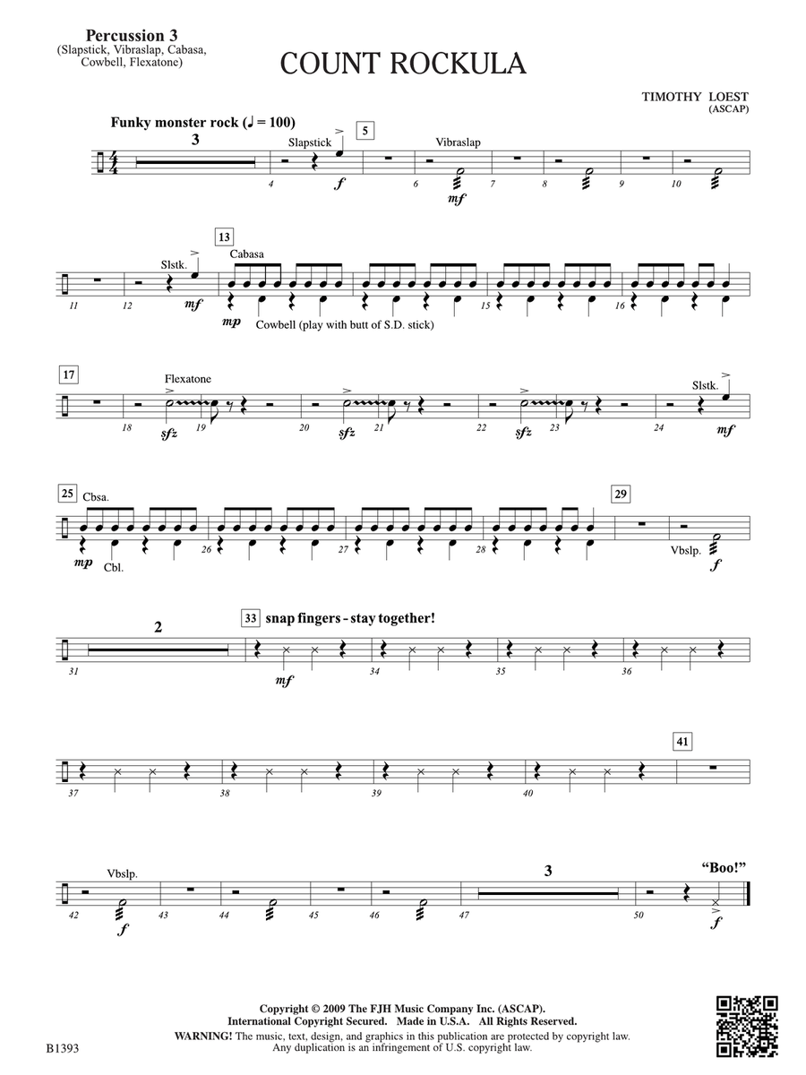 Count Rockula: Percussion 3 Percussion scores gallery preview page 1