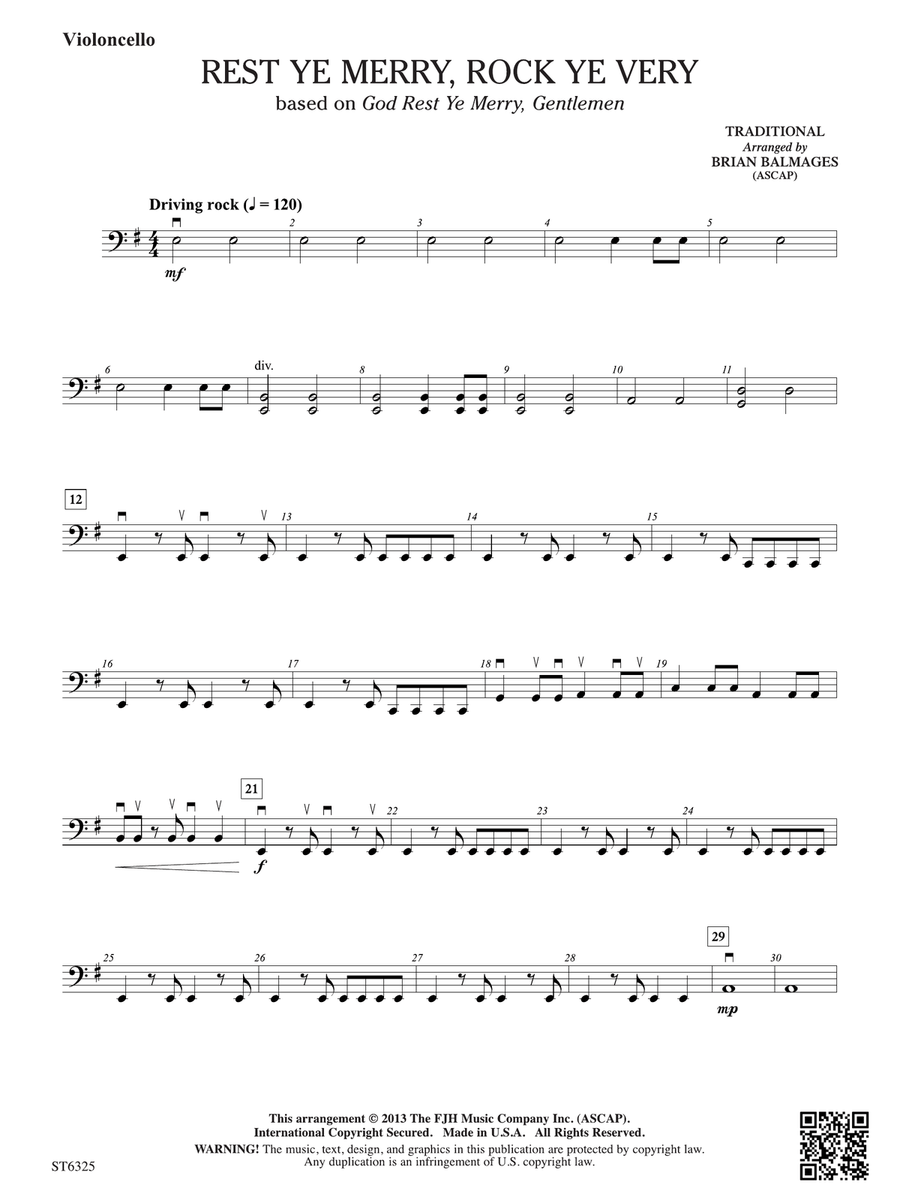 Rest Ye Merry, Rock Ye Very: Violoncello Part scores gallery preview page 1