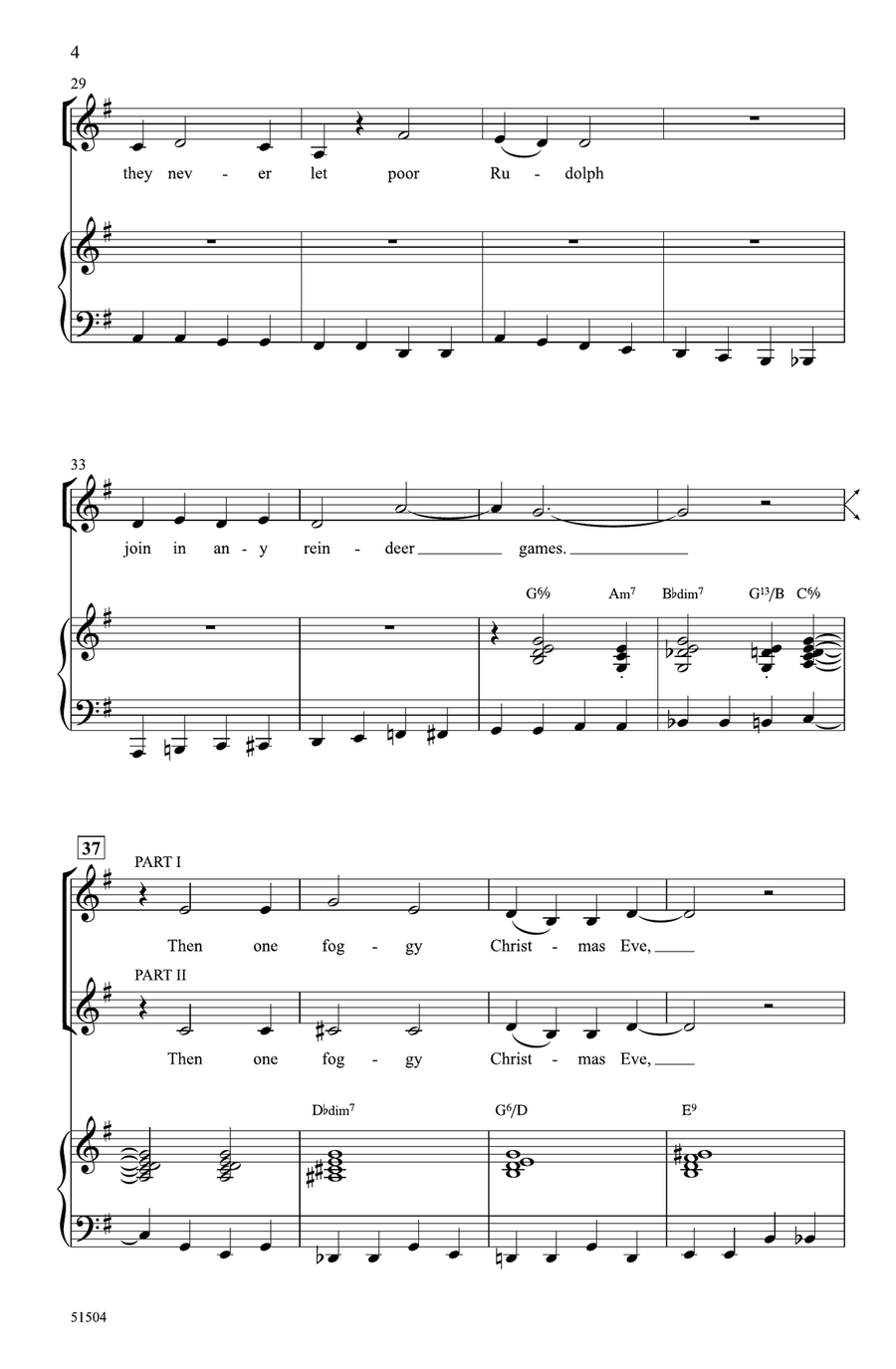 Rudolph, the Red-Nosed Reindeer Choir scores gallery preview page 3