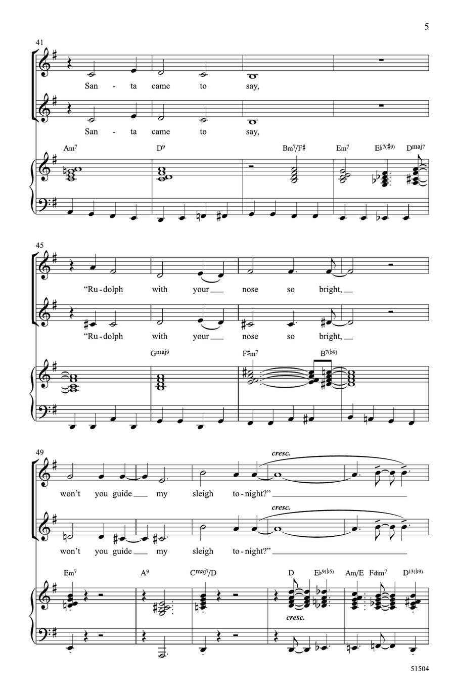 Rudolph, the Red-Nosed Reindeer Choir scores gallery preview page 4