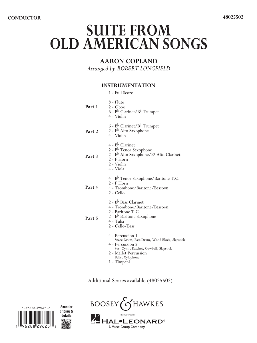 Suite from Old American Songs - Conductor Score (Full Score) Concert Band scores gallery preview page 1