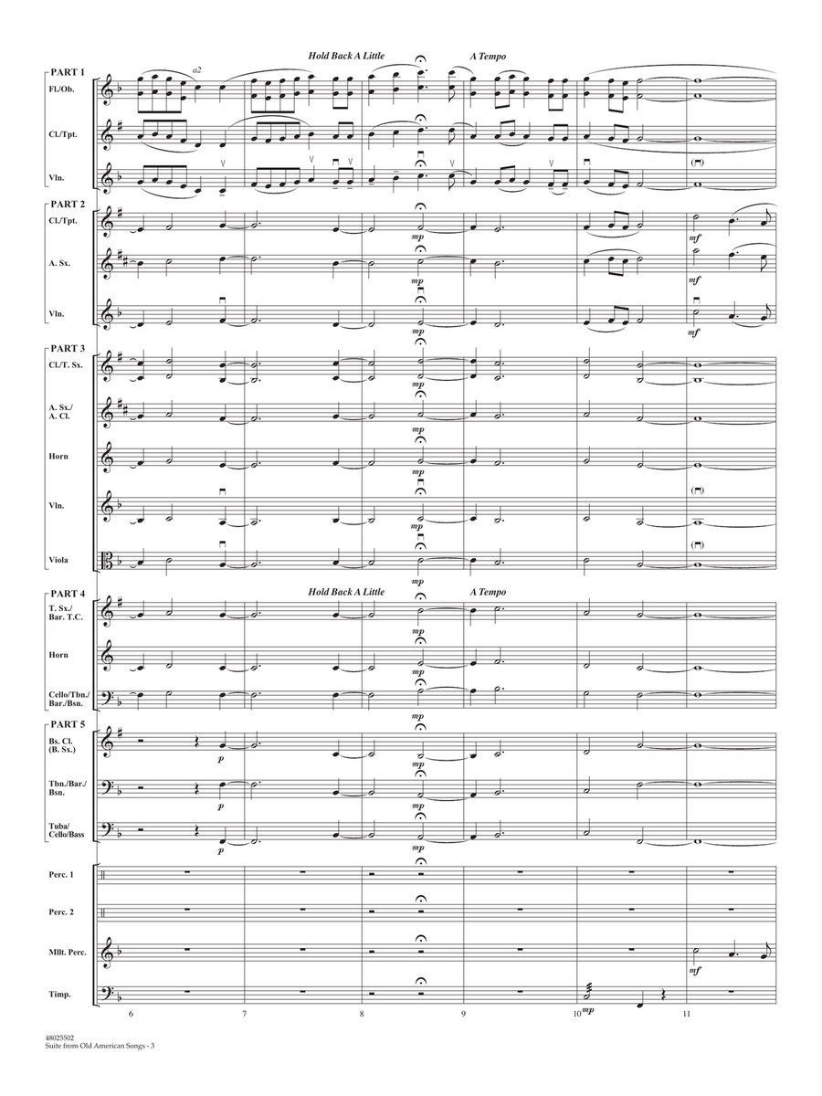 Suite from Old American Songs - Conductor Score (Full Score) Concert Band scores gallery preview page 3