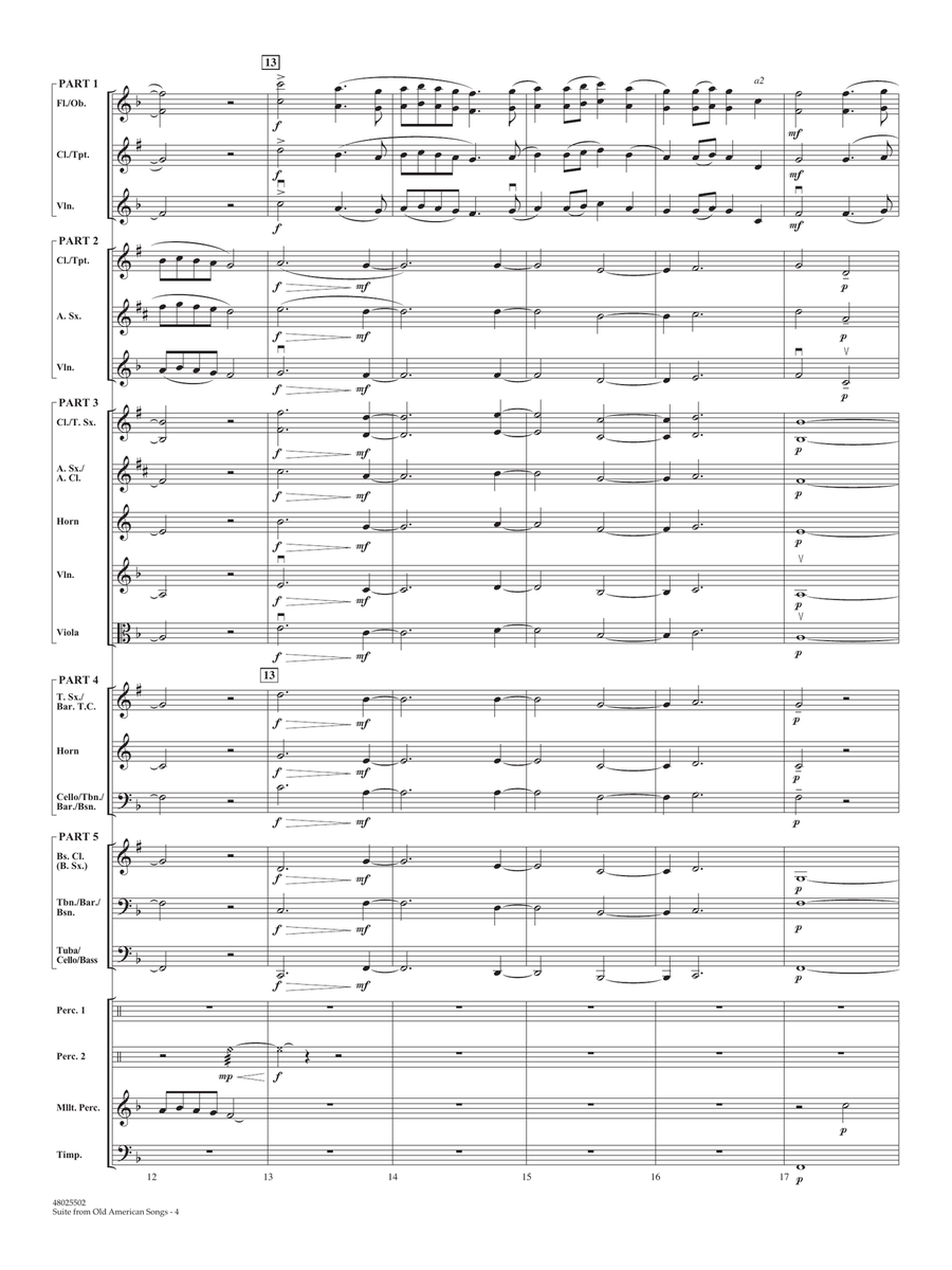 Suite from Old American Songs - Conductor Score (Full Score) Concert Band scores gallery preview page 4